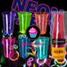 100 Plastic Neon Cups Assorted Colors Glow in Black Light 3