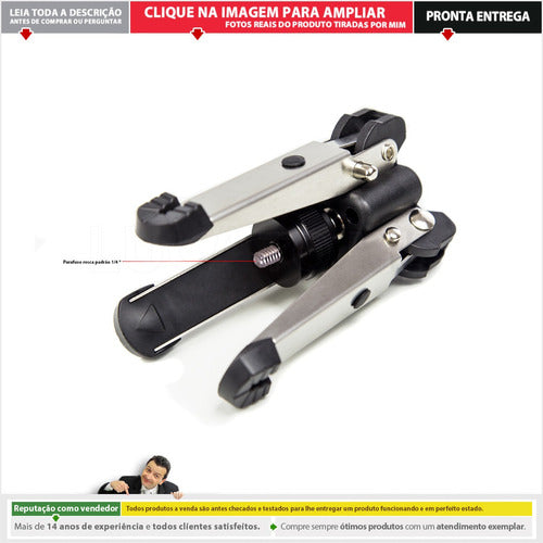 Base C/ 3 Pés Dobrável Articulada Parafuso 1/4 Pé Galinha N1 4