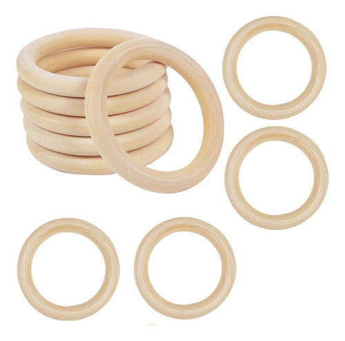 Pongja Natural Solid Wood Rings for Crafts 100mm 10 Pack 0