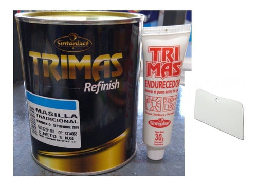 Trimas Combo Plastic Putty 0.5kg + Hardener + Spatula 0