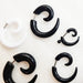 Acrylic Steel Spiral Fake Expander Horn Earrings Piercing 3-4 cm 25
