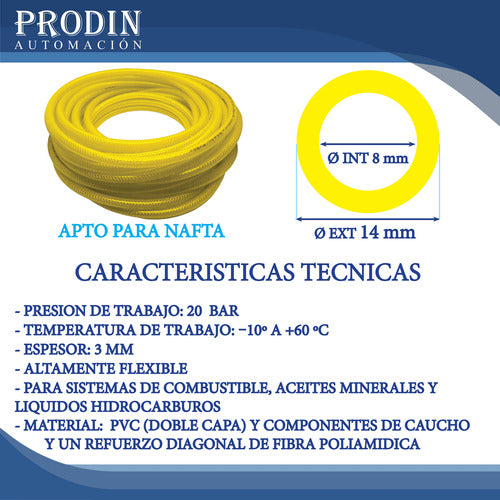 Manguera Para Hidrocarburos 5/16 8mm Pvc 10 Metros 1