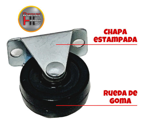 Bronzen Rueda Fija Goma Negra 30mm Camera Muebles 15kg Para Cama X20 3