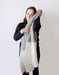 Tricotazo Thick Scarf Unisex Handwoven Gray and Cream 1