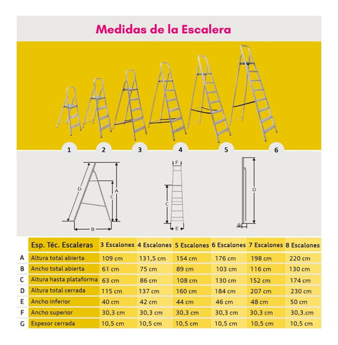 SHOPPING DIGITAL Aluminum Step Ladder 7 Steps with Metal Rest 3