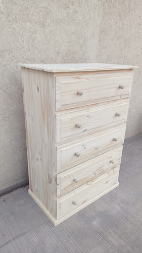 Solid Pine Wooden Chifforobe 80x1.20x50 with Metal Guides 0
