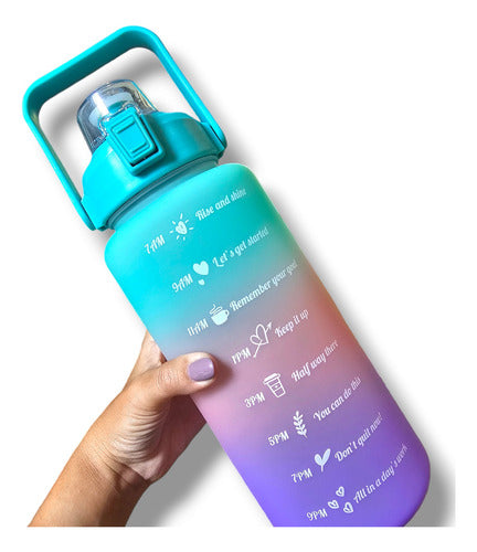 Set of 3 Motivational Sports Water Bottles with Time Tracker 89