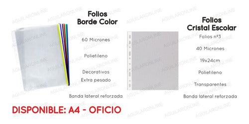 Libreria Aguilar 200 Folios Oficio Standard Borde Reforzado Cristal Folder 3