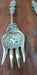 Par De Utensilios Holandeses En Bronce Puro Cuchara  Tenedor 2