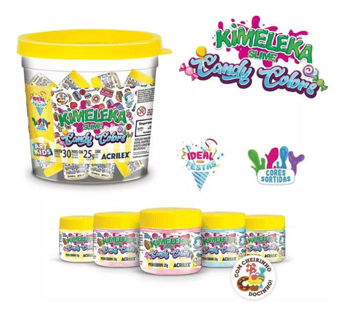 Acrilex Kimeleka Slime Candy Colors With 30 Jars Of 25 G 1