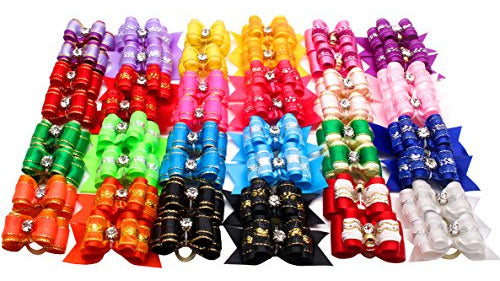 Yoy 48pcs 24 Pairs Adorable Grosgrain Ribbons for Pets 1