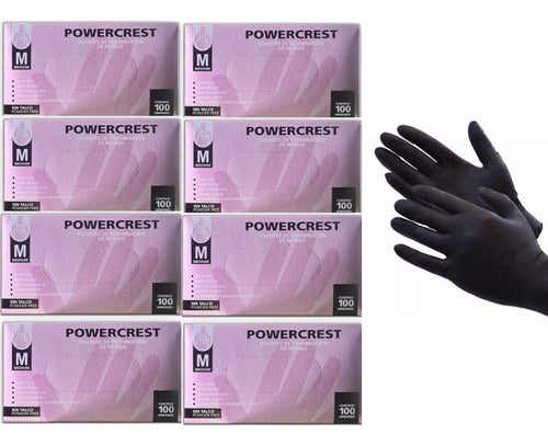 Powercrest X800 U Black Nitrile Gloves | ANMAT | T:M 0