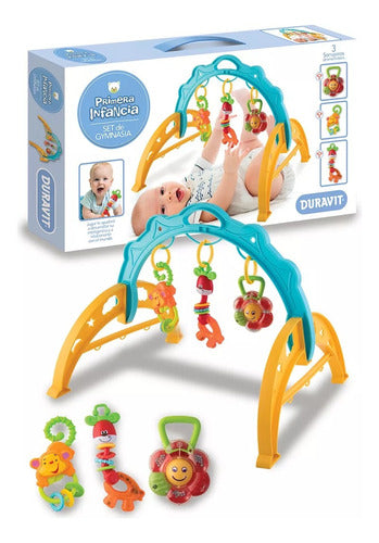 Durable Educational Baby Gym with 3 Rattles by Duravit 0