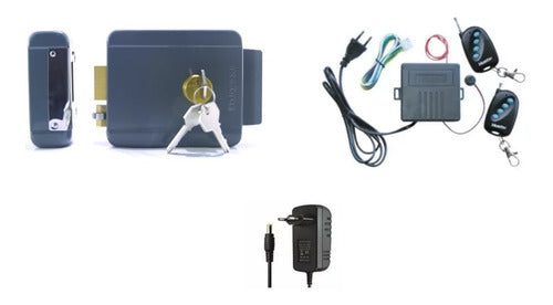 Kit Cerradura De Seguridad Con Control Remoto - Electrocom - 0