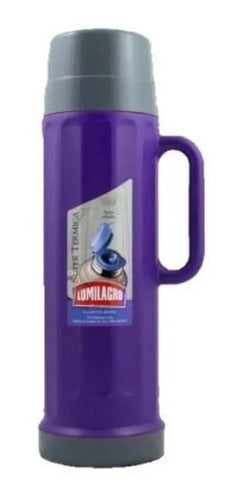 Lumilagro Termo Supertermica 1L De Vidrio Azul 4