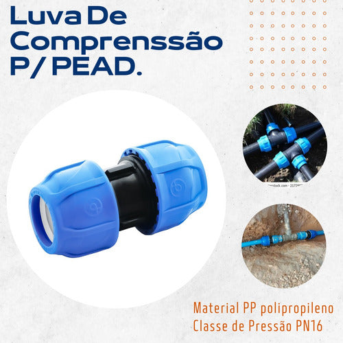 Kit 2 Luva União De Compressão Pp Pead 32mm 1