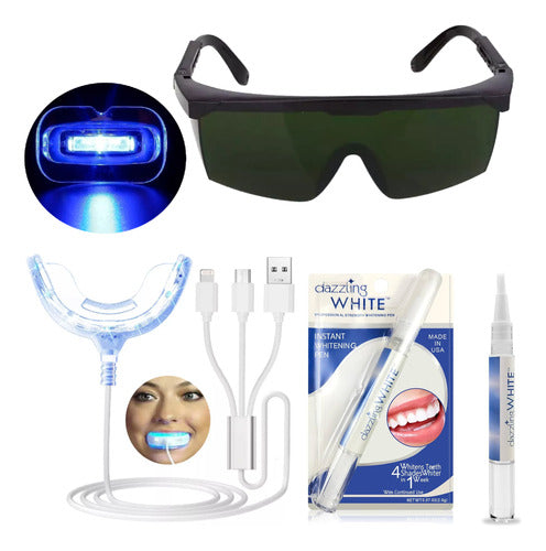 White Professional UV Teeth Whitening Treatment + Glasses + Pencil 0