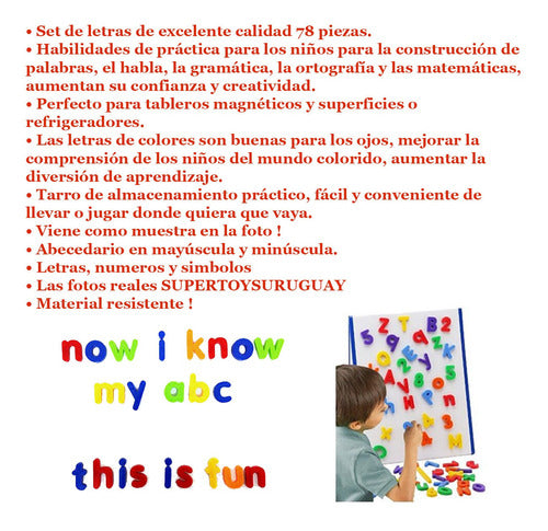 Juego De Letras Magnetica Pizarra Niños Excelente Calidad St 2