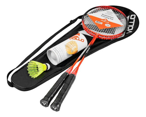 Kit Raquetes Petecas Badminton Diversão Saúde Lazer Vollo 0