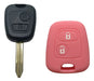 Steering Wheel Cover + 2-Button Peugeot Key Case Silicone Pink 4