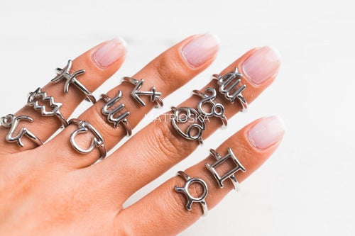 Matrioska Midi Ring Zodiac Signs Surgical Steel 1