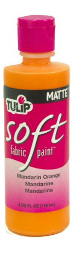 Tulipán Tejido Suave Pintura 4oz Naranja Mandarina Mate 0