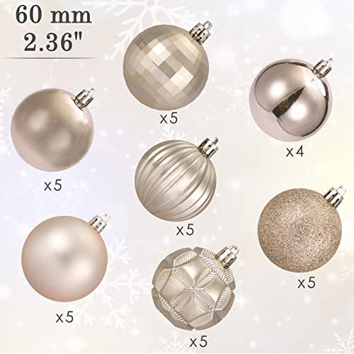 AMS 2.36/60mm 34ct Christmas Ball Large Ornaments Ivory 1