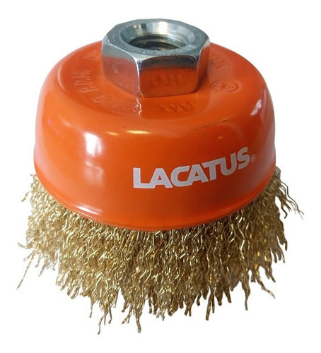 Lacatus Cepillo Copa 75mm Alambre Ondulado Para Amoladora 0