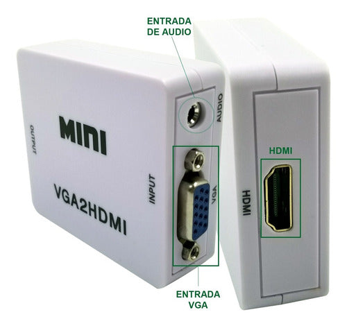 Conversor Adaptador Vga A Hdmi + Audio - Activo 2