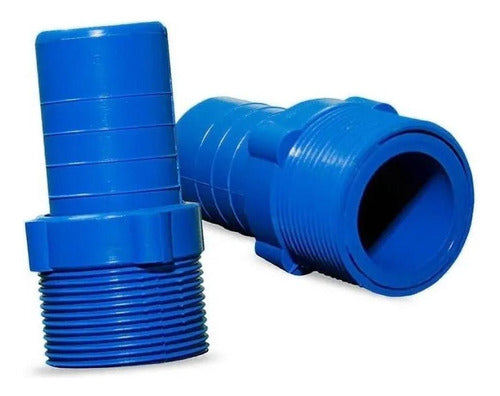 Adaptador Com Rosca Para Parede Piscina Ponteira Azul 50mm 0