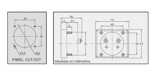 SEW Analog Ammeter 1 Adc Panel 73x63mm 1