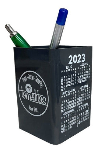 100 Colorful Pen Holders with Logo and 2019 Calendar 62