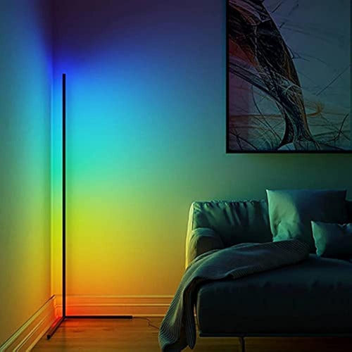 Heywasai - Lámpara De Pie De Esquina Rgb, Lámpara De Pie Led 3