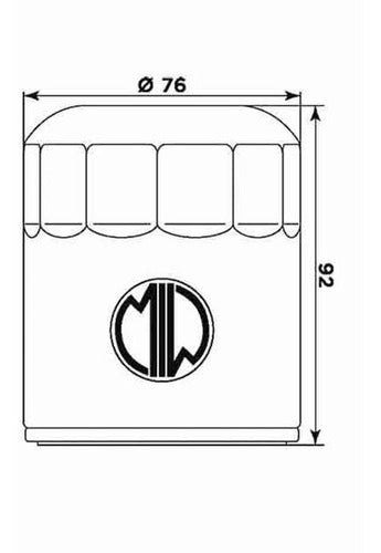 Meiwa Oil Filter Black Harley Sportster H92 X D76 Mm 1