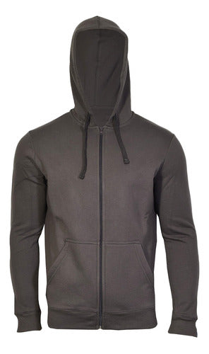 Topper Campera Frisa Básico Hombre Marrón Java 0