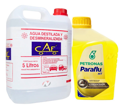 Petronas Refrigerante Paraflu Red 1 L + Agua Destilada 5 L 1