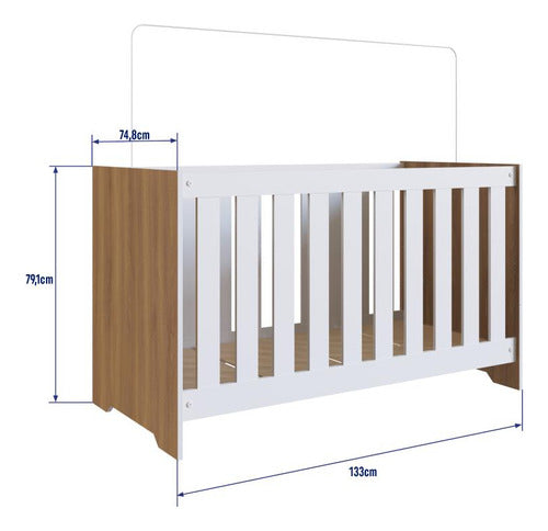 Berço Infantil Cama 3 Em 1 Multifuncional Regulagem Nogal 2