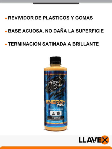 Toxic Shine Energy Trim Acondicionador Plasticos Toxic Shine 600ml 1