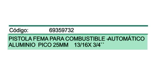 Fema Pistola Surtidor Combustible Automatica Aluminio Pico 25 Mm 1