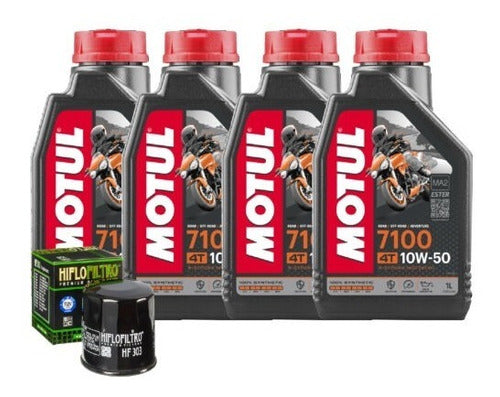 Motul Hiflo Kit Service Versys 1000 Filtro Hiflo HF303 + Motul 7100 10W50 0