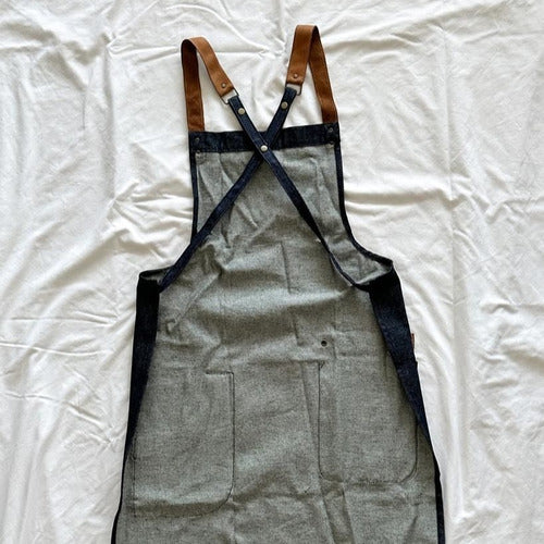 Cohen Textiles Unisex Jean Apron with Leather 3