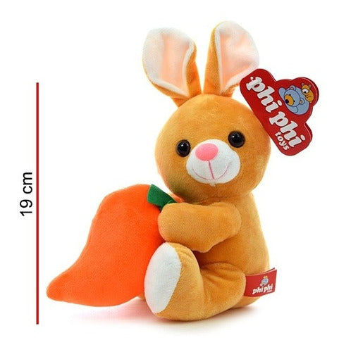 Phi Phi Toys Bunny Plush with Large Carrot 19cm 11