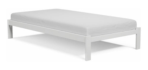 Single Ottoman Bed Frame White Lacquered Without Headboards 80 X 190 0