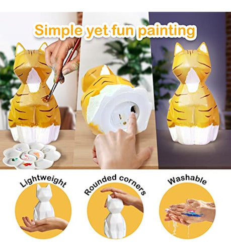 Innorock Paint Your Own Cat Lamp Kit 4