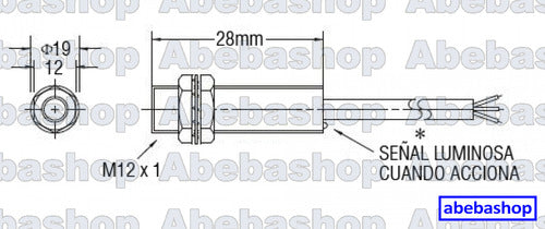 Abebashop Sensor Hall Switch Proximidad NPN 3 Cables Normal Abierto-P 2