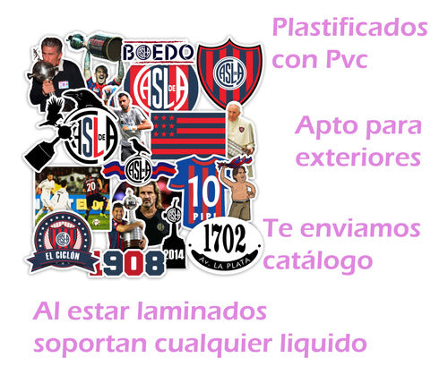 Stickarte_arg San Lorenzo Stickers Set of 15 PVC 1