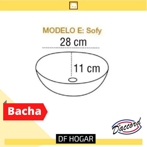 DF Hogar Grifería Monocomando Alta 30cm Bacha Redonda Sofy 2