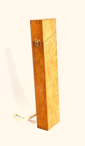 Elm Wood Brush Box with Strap 2