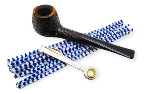 Classic Briar Wood Pipe Trio and Pipe Cleaners Promotion Kit 0