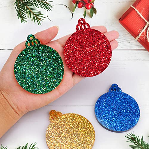 Juome Christmas Resin Molds Silicone, 4 Pcs Christmas Ornaments Round Shape Pendant Epoxy Resin Molds 5